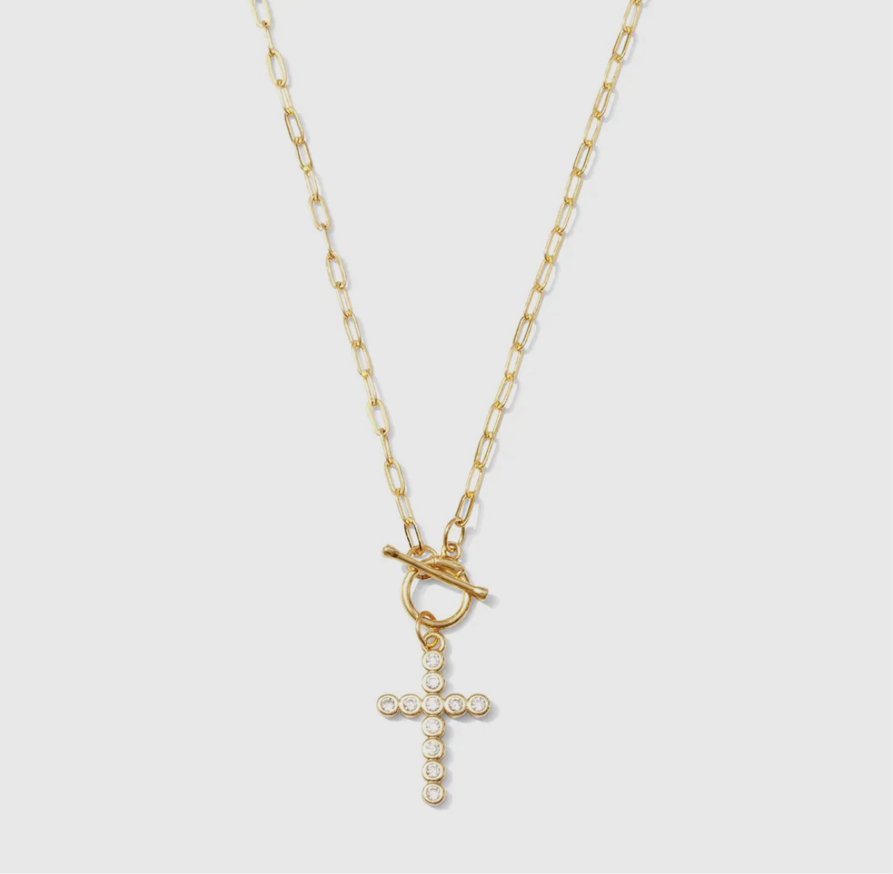 CZ Cross Toggel Necklace