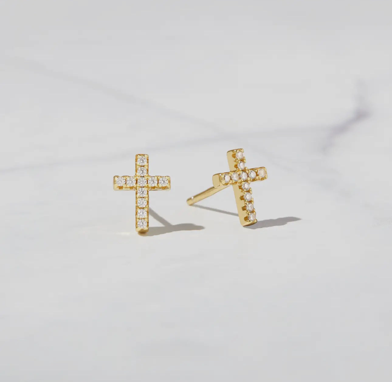 CZ Cross Studs