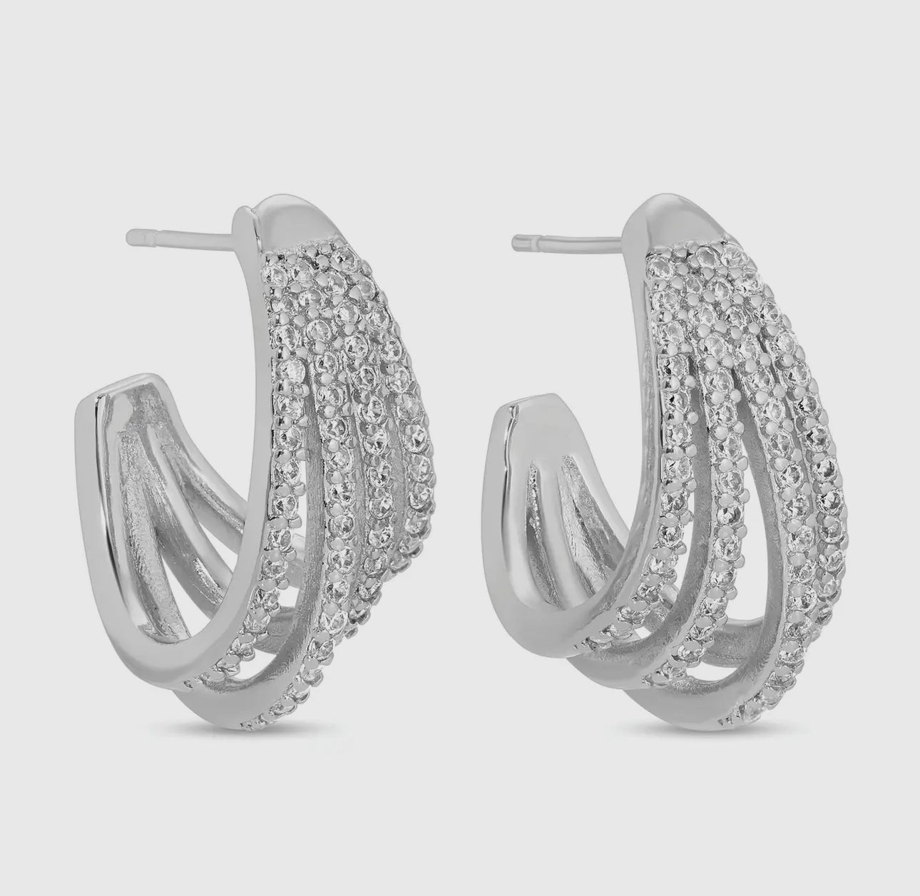 Fancy Pave Hoops