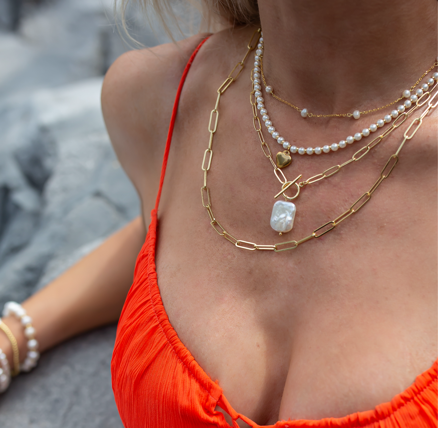 Baroque Pearl Toggle Necklace