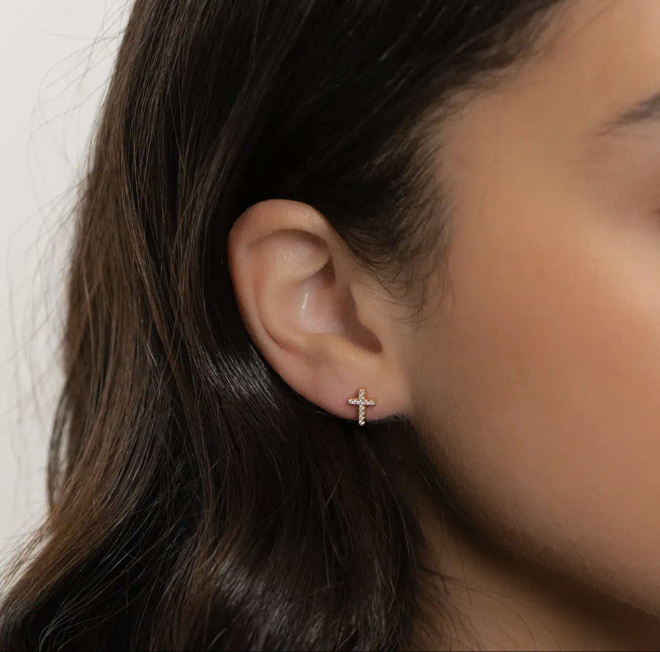 CZ Cross Studs