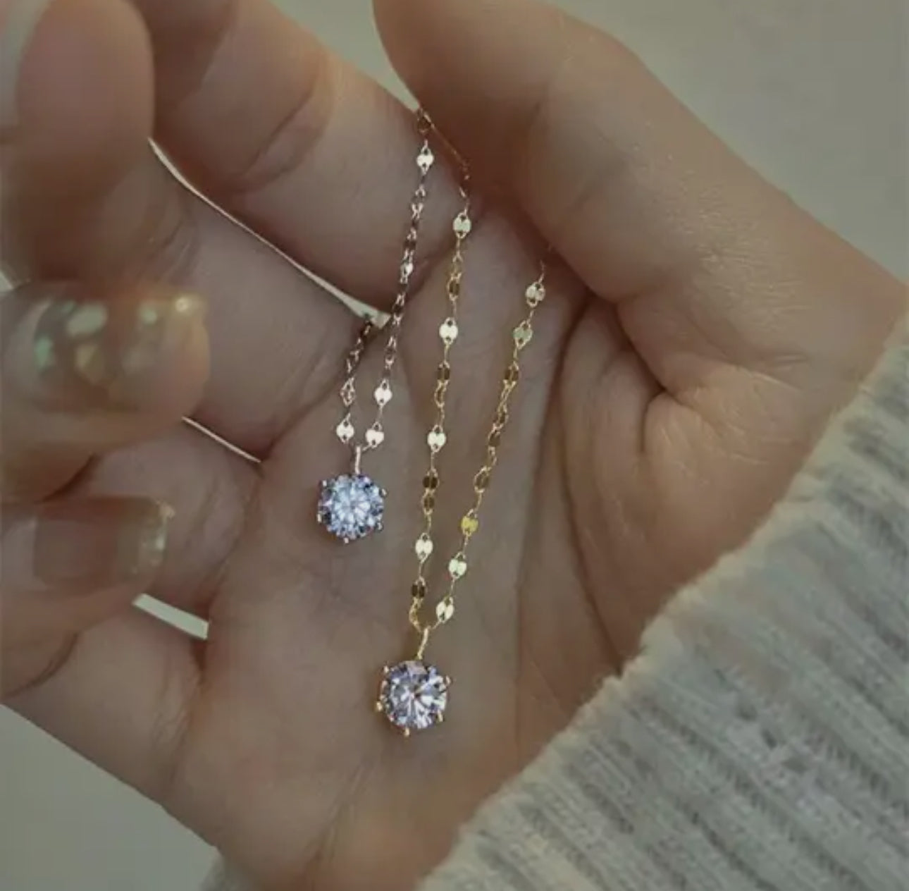 Round Solitaire Necklace