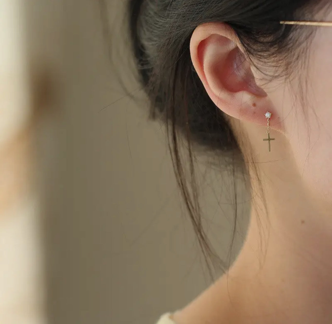 Dainty Cross Earrings