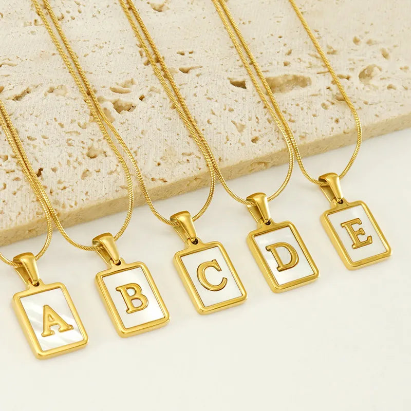 Pearl Snap Initial Necklace