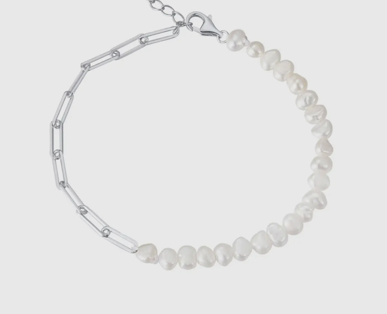 Pearl And Chain Bracelet