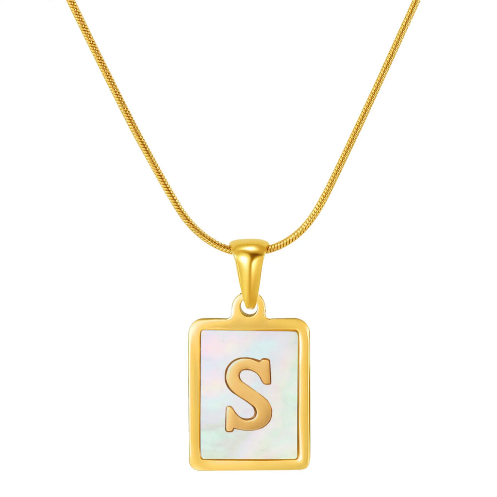 Pearl Snap Initial Necklace