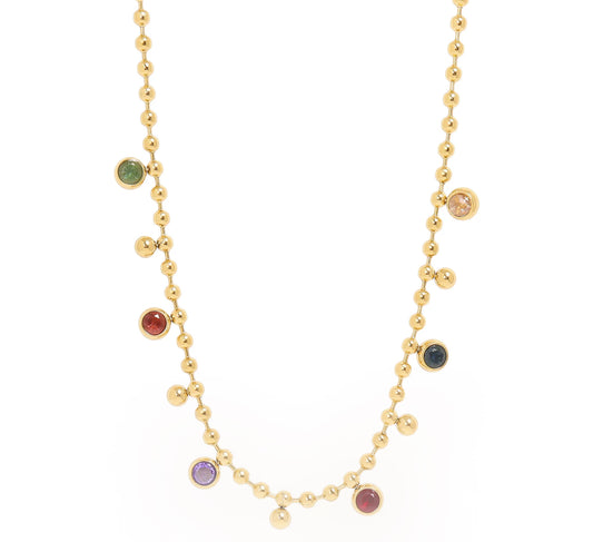 Multicolor Beaded Charm Necklace
