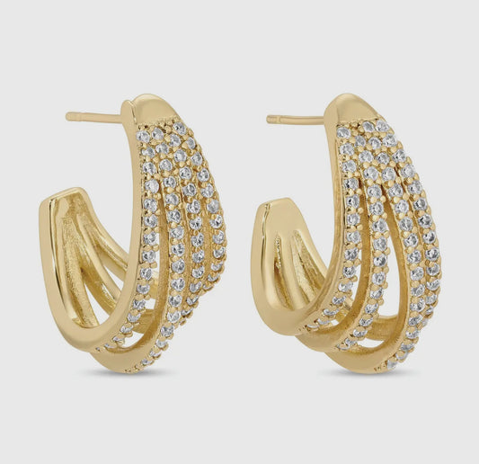 Fancy Pave Hoops