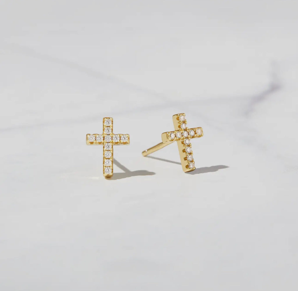 CZ Cross Studs