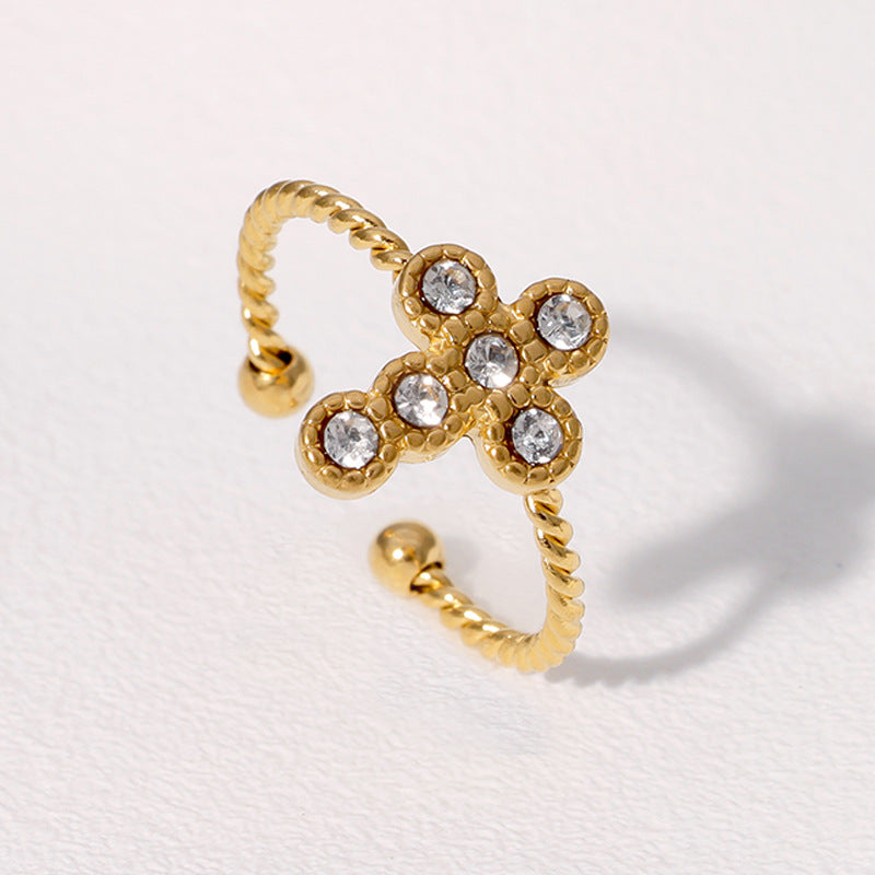 Dainty Cross Ring