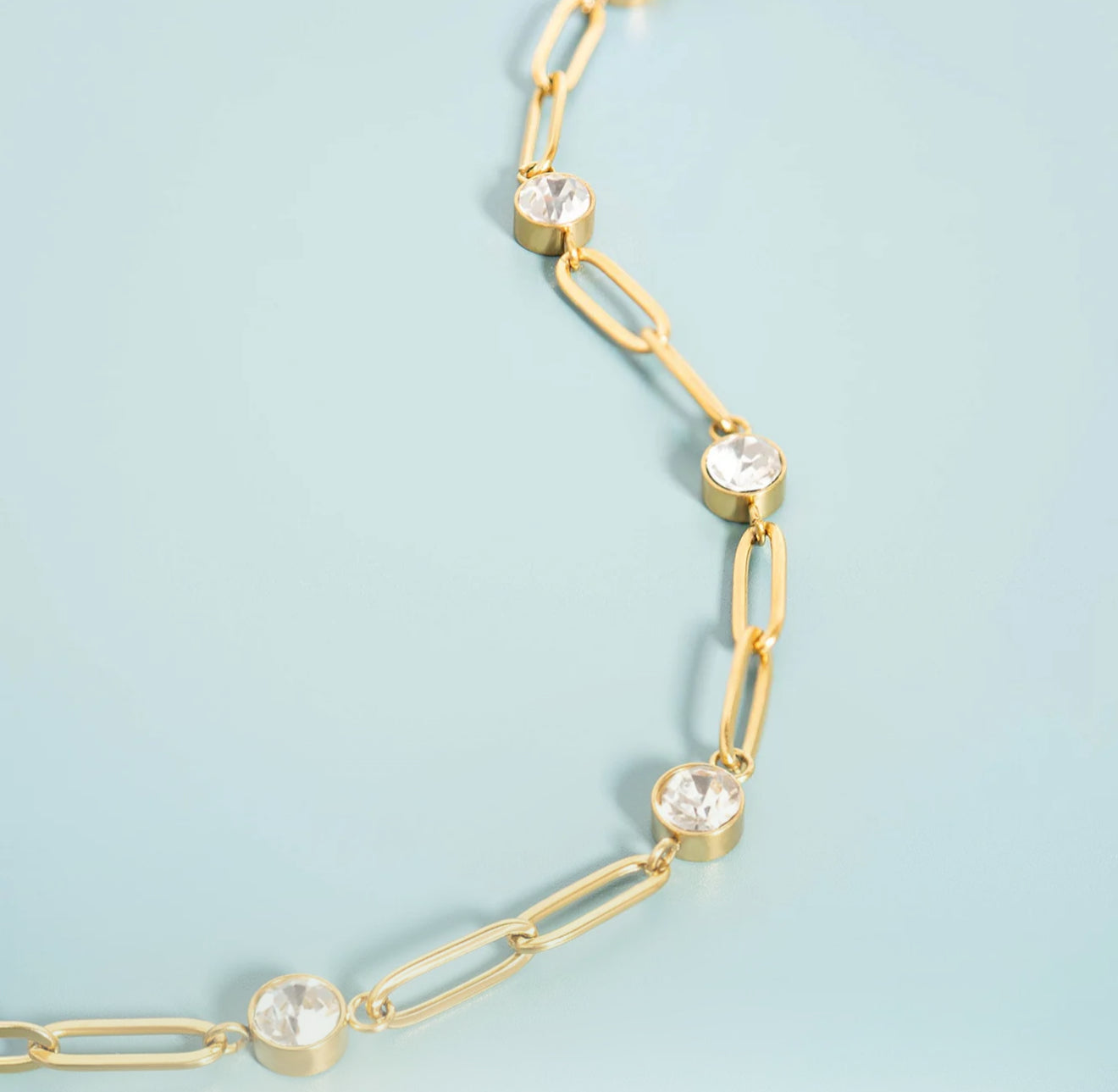 Stone And Chain Necklace