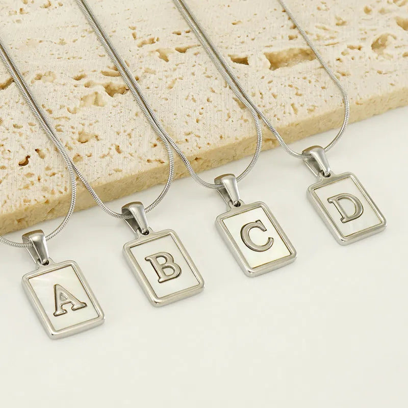 Pearl Snap Initial Necklace