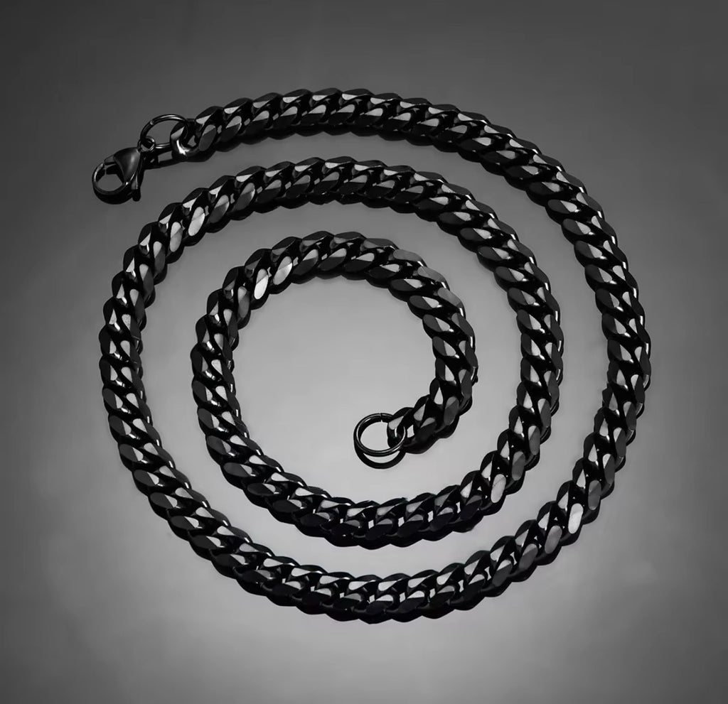 6mm Black Cuban Necklace