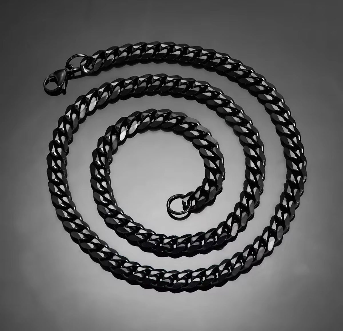 6mm Black Cuban Necklace