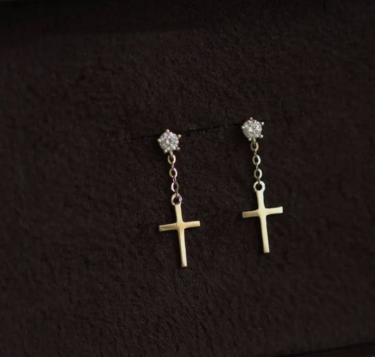 Dainty Cross Earrings