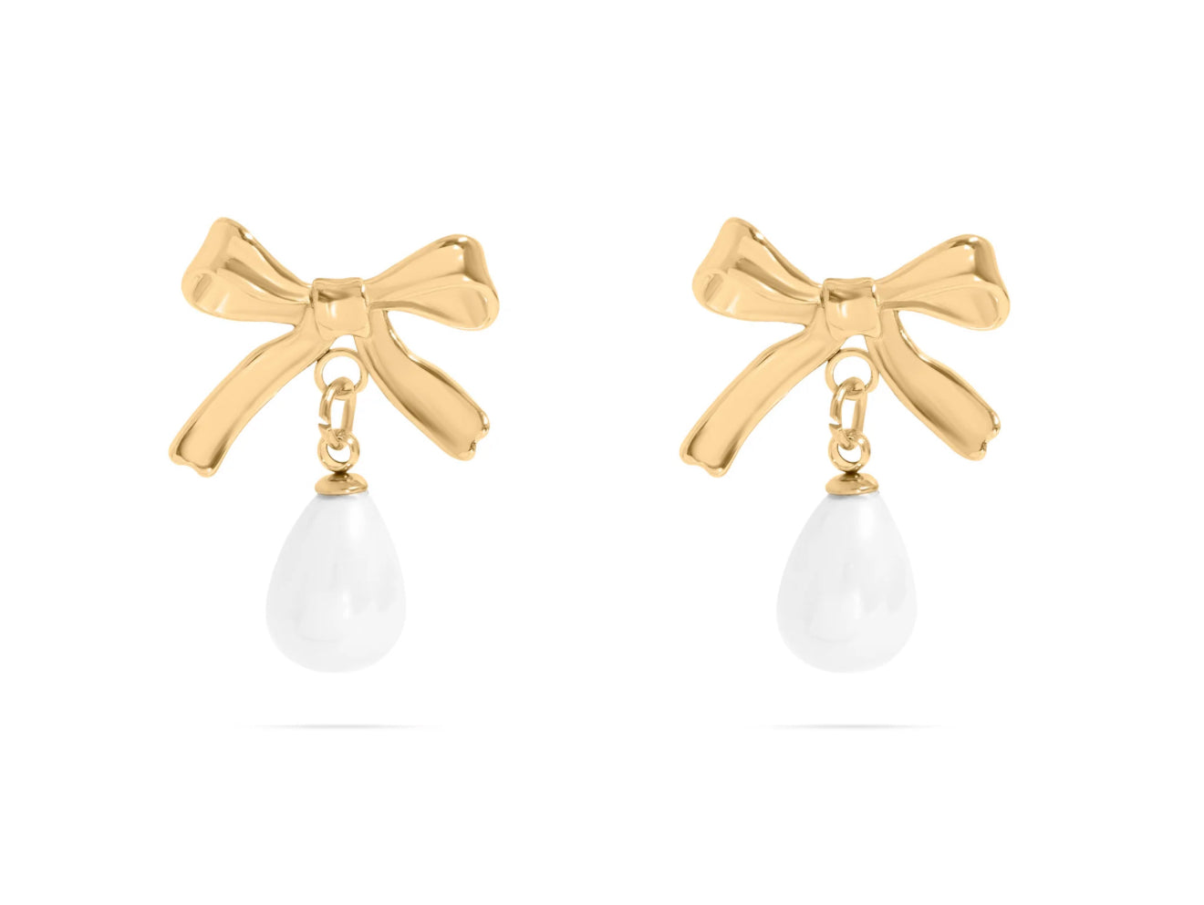 Bow And Pearl Earrings