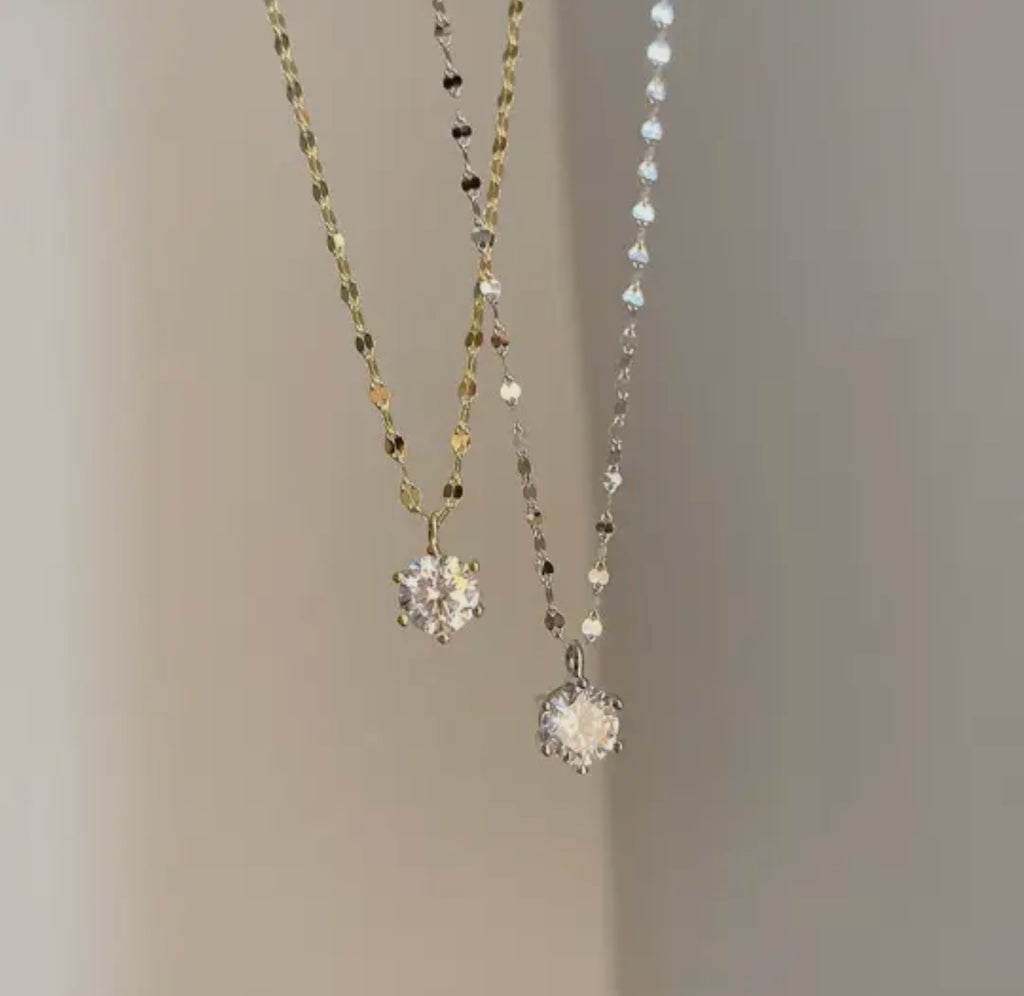 Round Solitaire Necklace