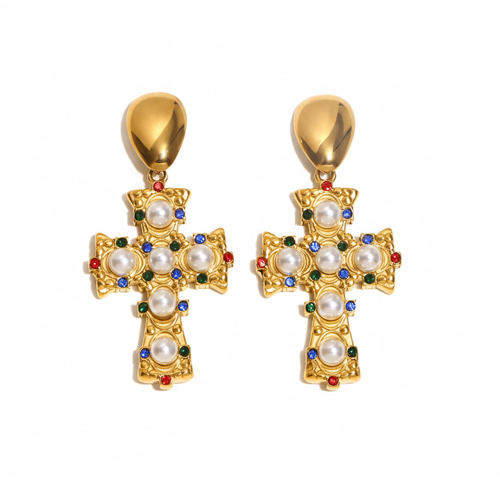 Cathedral Cross Earrings