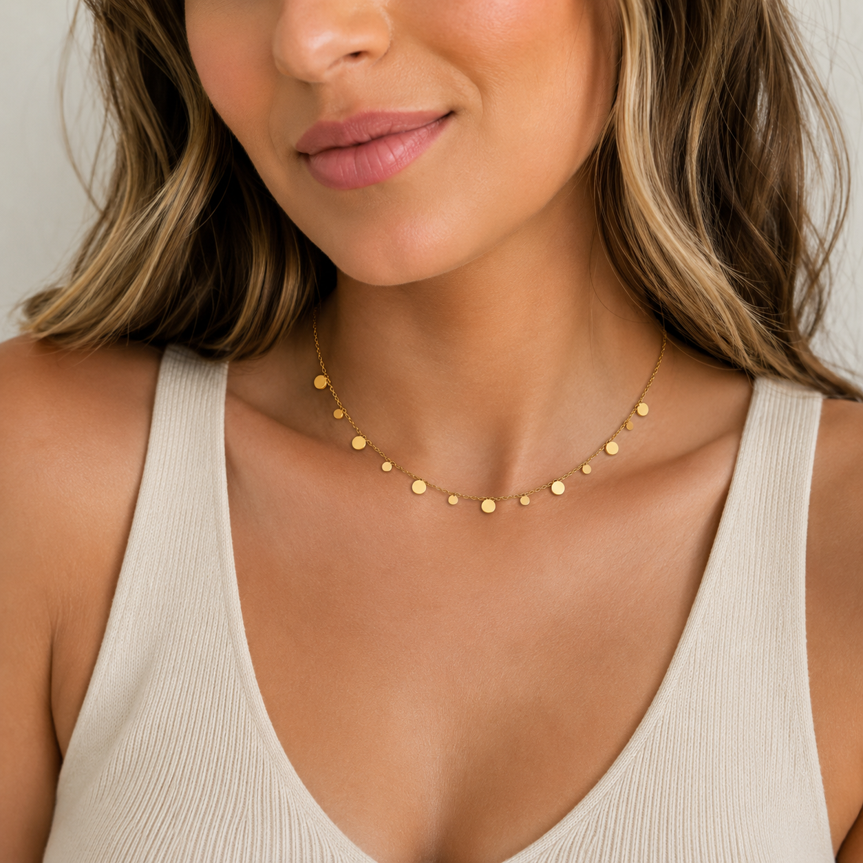 Gold Disc Necklace