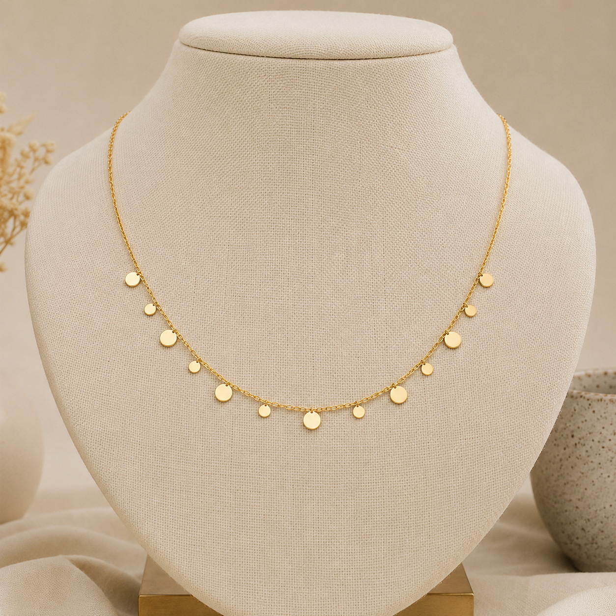 Gold Disc Necklace