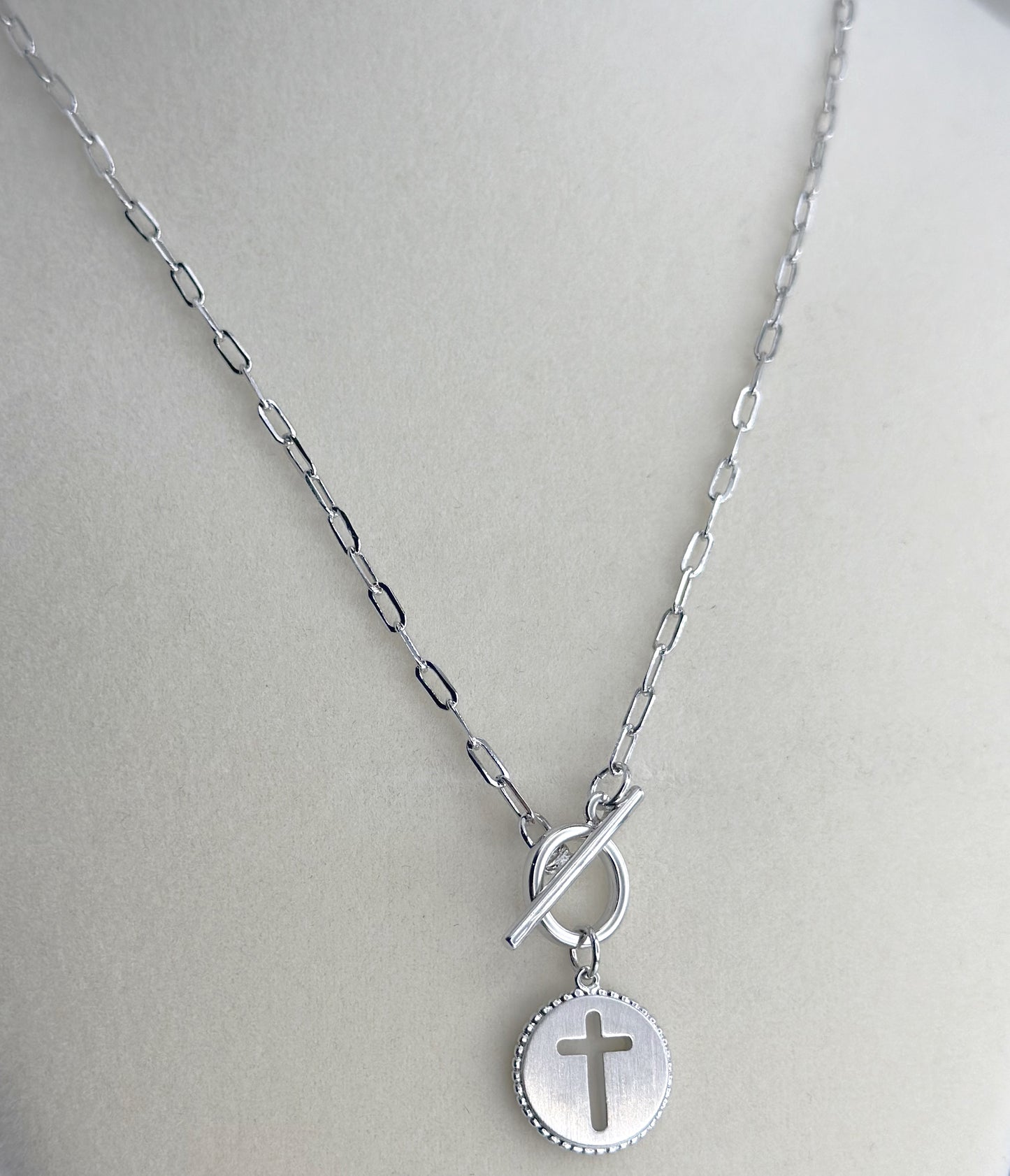 Coin Cross Toggel Necklace